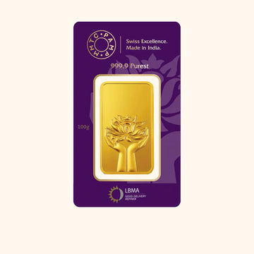 MMTC-PAMP LOTUS 24K (999.9) 100 GM GOLD BAR